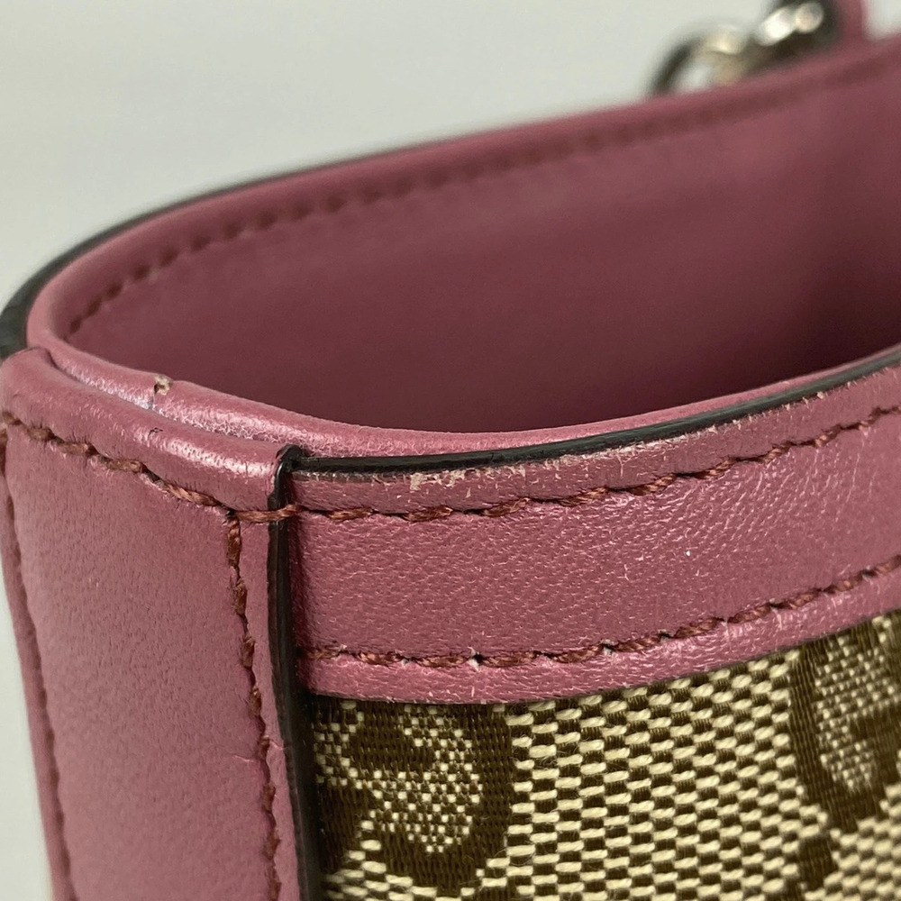 Gucci GG tote bag bamboo handbag canvas pink beige - Picture 3 of 6